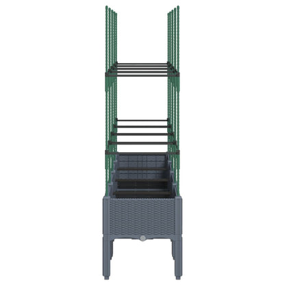 Fioriera Giardino con Traliccio Grigio Blu 160x40x142,5 cm PP