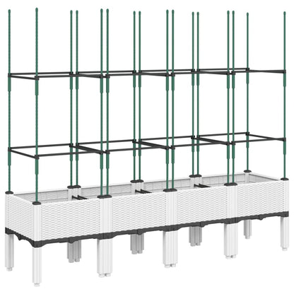Fioriera da Giardino con Graticcio Bianco 160x40x142,5 cm PP