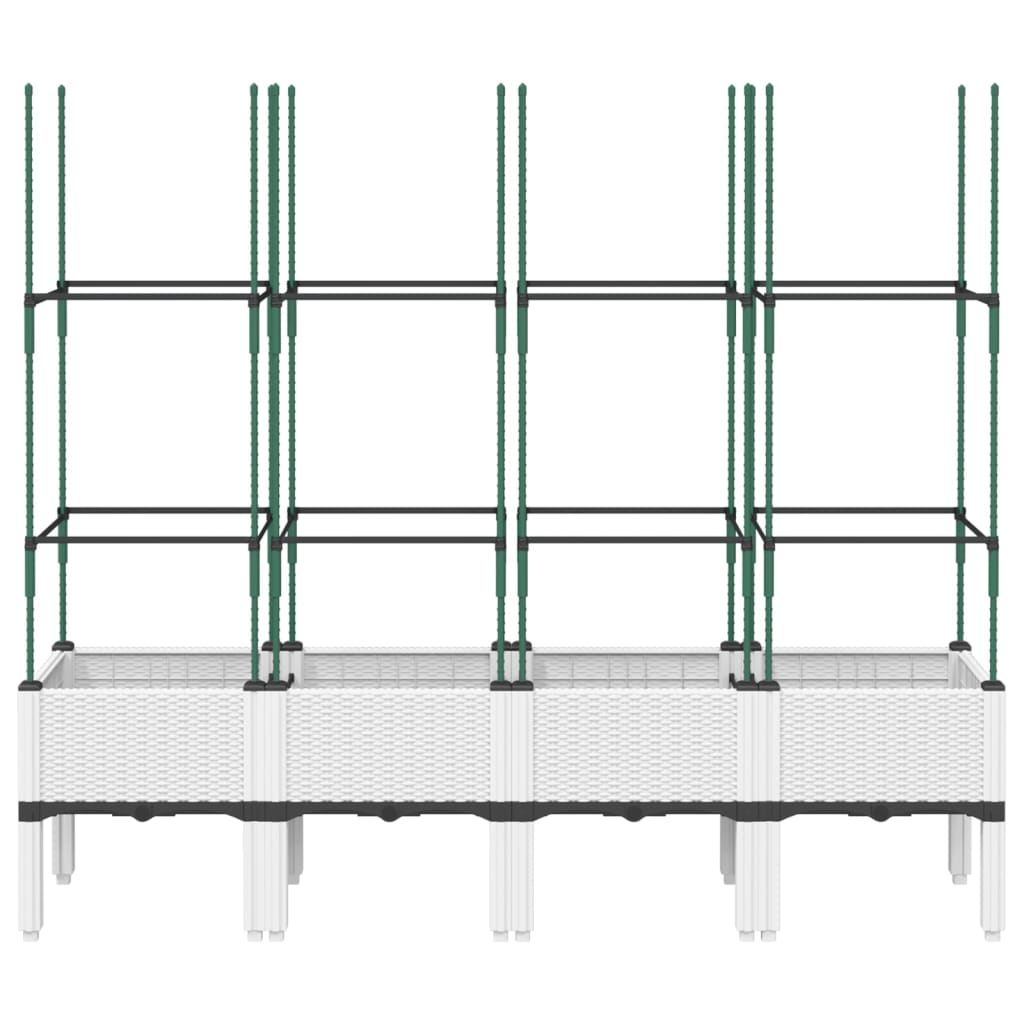 Fioriera da Giardino con Graticcio Bianco 160x40x142,5 cm PP