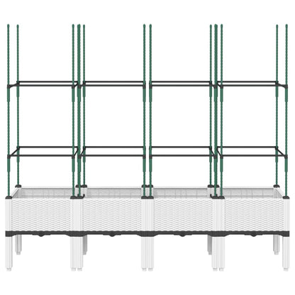 Fioriera da Giardino con Graticcio Bianco 160x40x142,5 cm PP