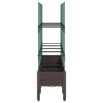 Fioriera da Giardino con Traliccio Marrone 160x40x142,5cm in PP