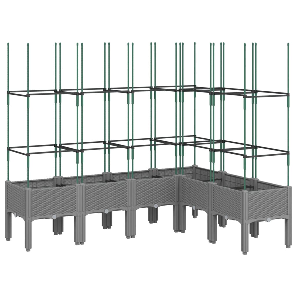 Fioriera Giardino con Graticcio Grigio 160x120x142,5 cm PP