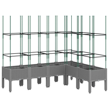 Fioriera Giardino con Graticcio Grigio 160x120x142,5 cm PP