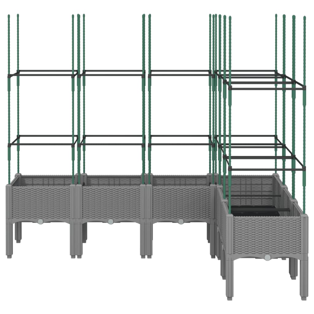 Fioriera Giardino con Graticcio Grigio 160x120x142,5 cm PP