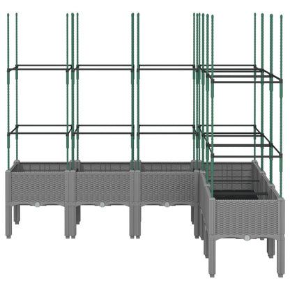Fioriera Giardino con Graticcio Grigio 160x120x142,5 cm PP