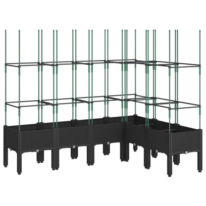 Fioriera da Giardino con Traliccio Nera 160x120x142,5 cm in PP