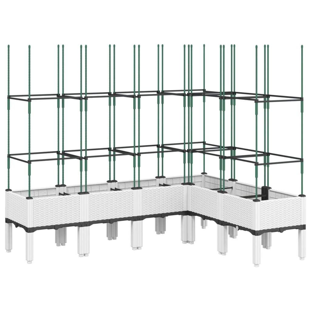 Fioriera da Giardino con Graticcio Bianco 160x120x142,5cm in PP
