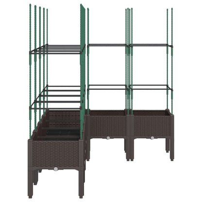 Fioriera Giardino con Graticcio Marrone 160x120x142,5 cm in PP