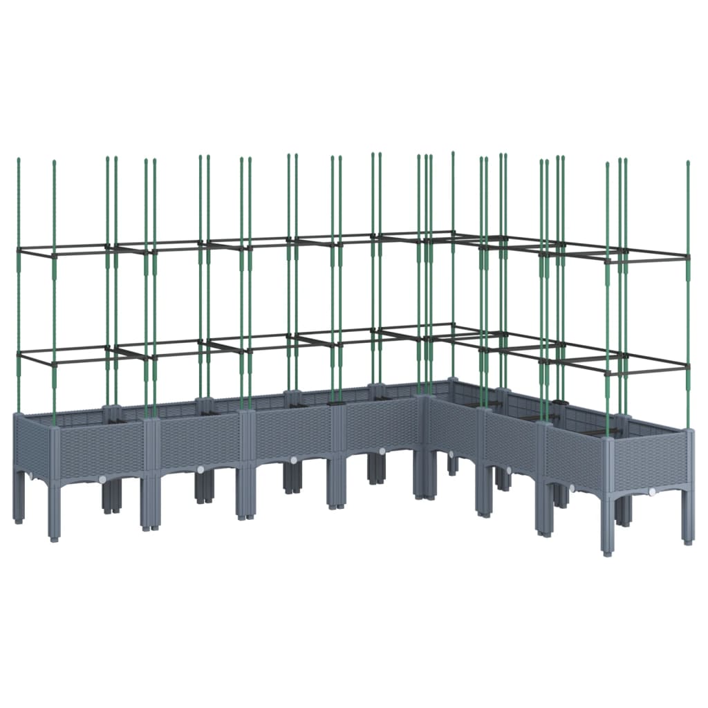 Fioriera Giardino con Traliccio Grigio Blu 200x160x142,5 cm PP