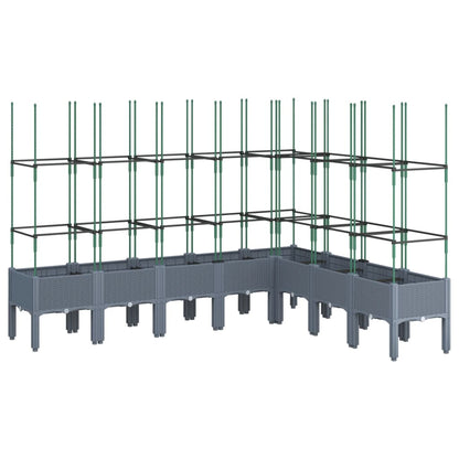 Fioriera Giardino con Traliccio Grigio Blu 200x160x142,5 cm PP