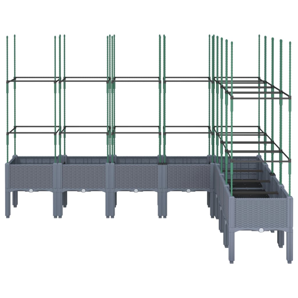 Fioriera Giardino con Traliccio Grigio Blu 200x160x142,5 cm PP