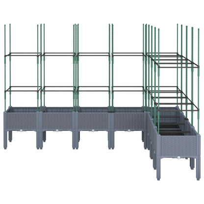 Fioriera Giardino con Traliccio Grigio Blu 200x160x142,5 cm PP