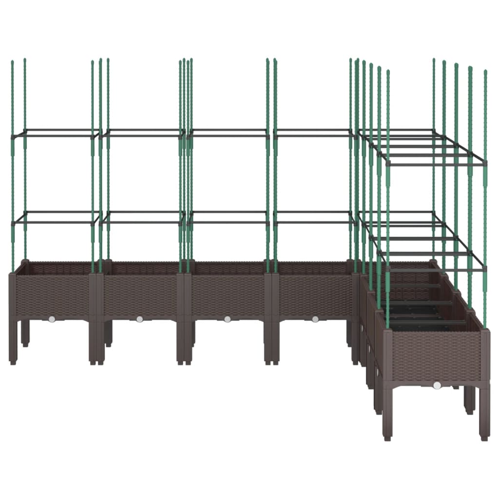 Fioriera da Giardino con Traliccio Marrone 200x160x142,5 cm PP