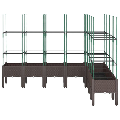 Fioriera da Giardino con Traliccio Marrone 200x160x142,5 cm PP