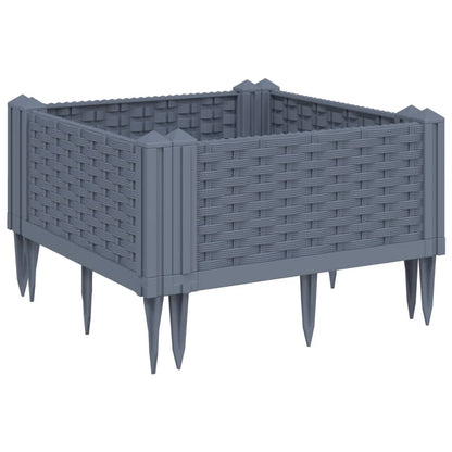 Fioriera Giardino con Picchetti Grigio Blu 42,5x42,5x28,5 cm PP
