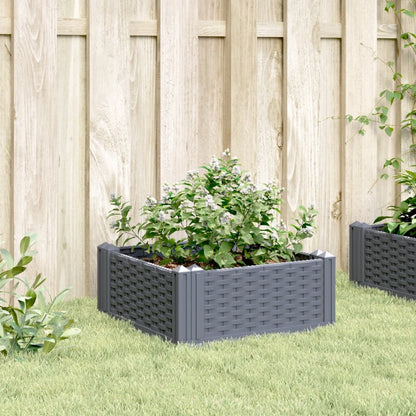 Fioriera Giardino con Picchetti Grigio Blu 42,5x42,5x28,5 cm PP