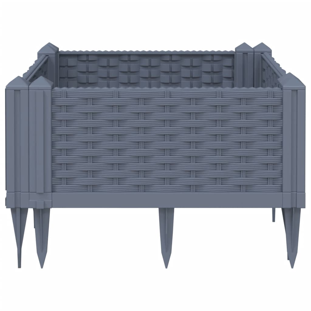 Fioriera Giardino con Picchetti Grigio Blu 42,5x42,5x28,5 cm PP