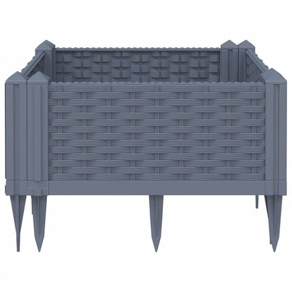 Fioriera Giardino con Picchetti Grigio Blu 42,5x42,5x28,5 cm PP
