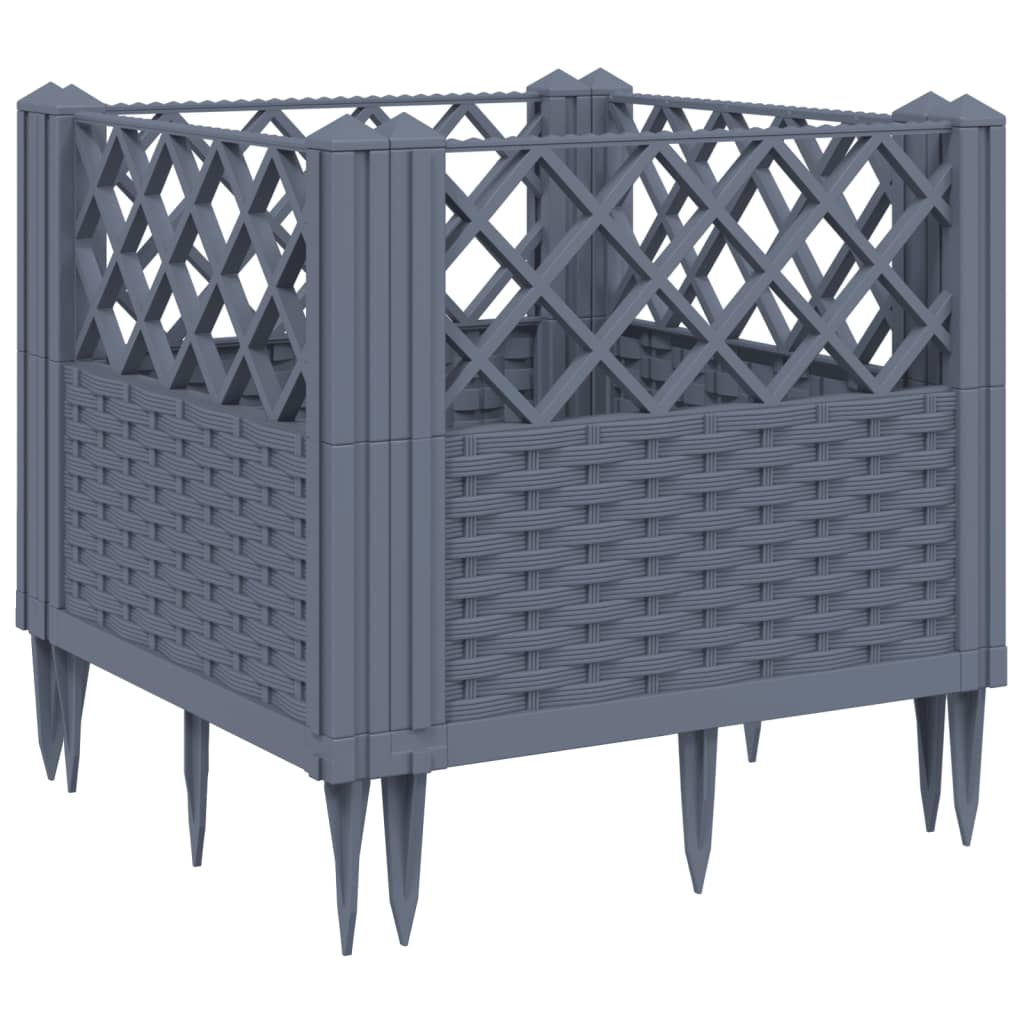 Fioriera Giardino Picchetti Grigio Blu 43,5x43,5x43,5 cm PP