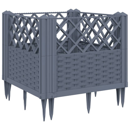 Fioriera Giardino Picchetti Grigio Blu 43,5x43,5x43,5 cm PP