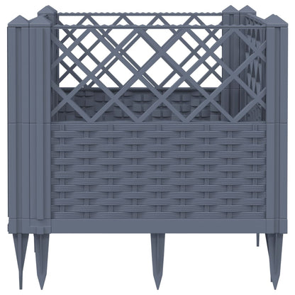Fioriera Giardino Picchetti Grigio Blu 43,5x43,5x43,5 cm PP