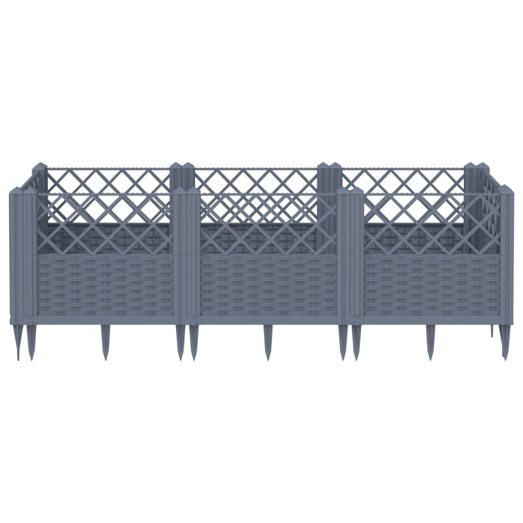 Fioriera Giardino Picchetti Grigio Blu 123,5x43,5x43,5 cm PP