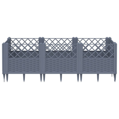 Fioriera Giardino Picchetti Grigio Blu 123,5x43,5x43,5 cm PP