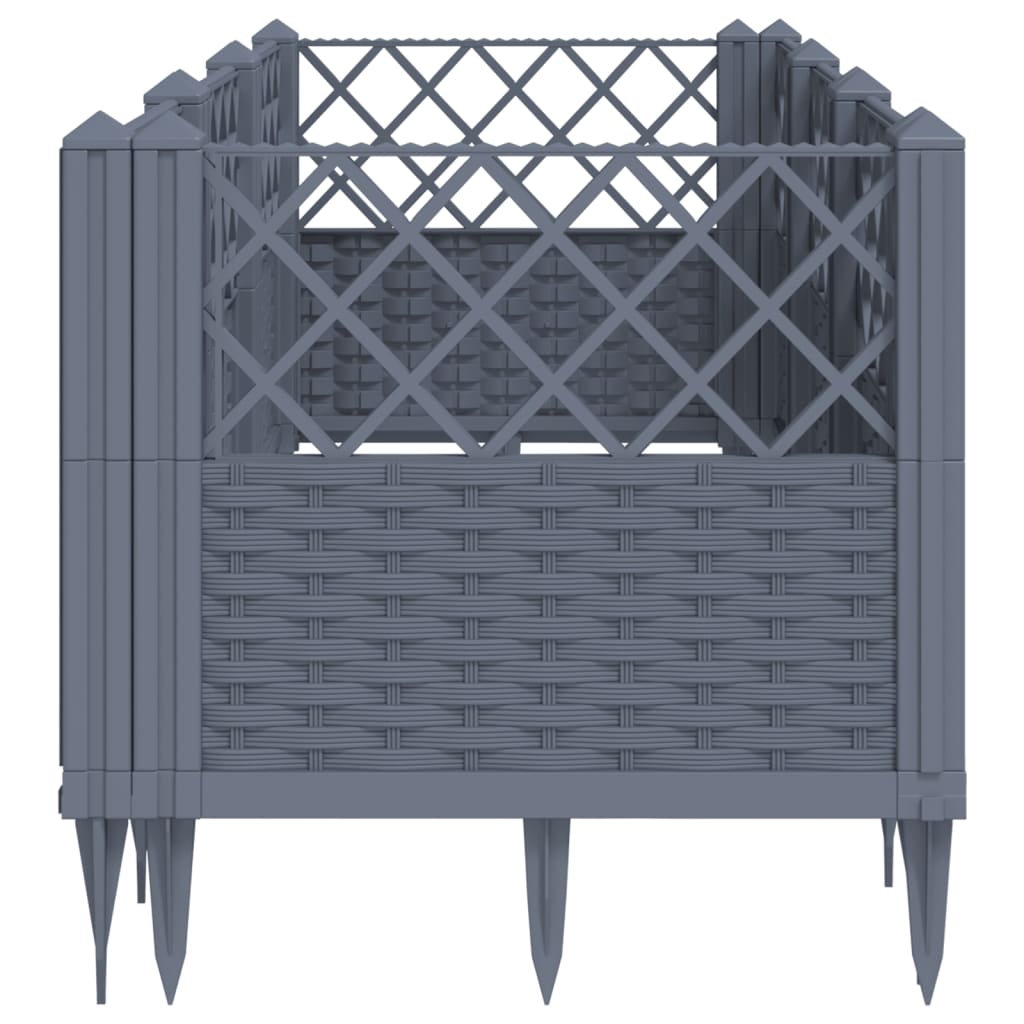 Fioriera Giardino Picchetti Grigio Blu 123,5x43,5x43,5 cm PP