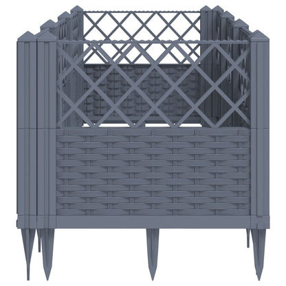 Fioriera Giardino Picchetti Grigio Blu 123,5x43,5x43,5 cm PP