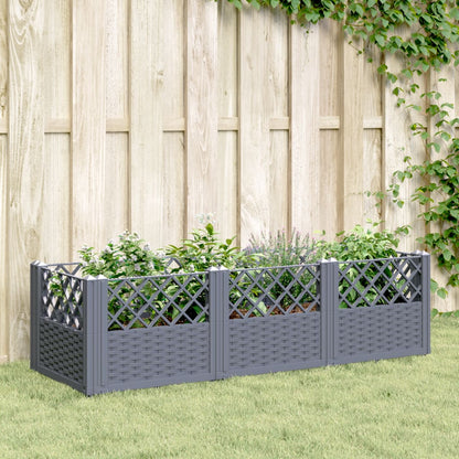 Fioriera Giardino Picchetti Grigio Blu 123,5x43,5x43,5 cm PP