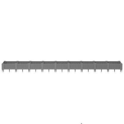 Fioriera Giardino Picchetti Grigio Chiaro 362,5x42,5x28,5 cm PP