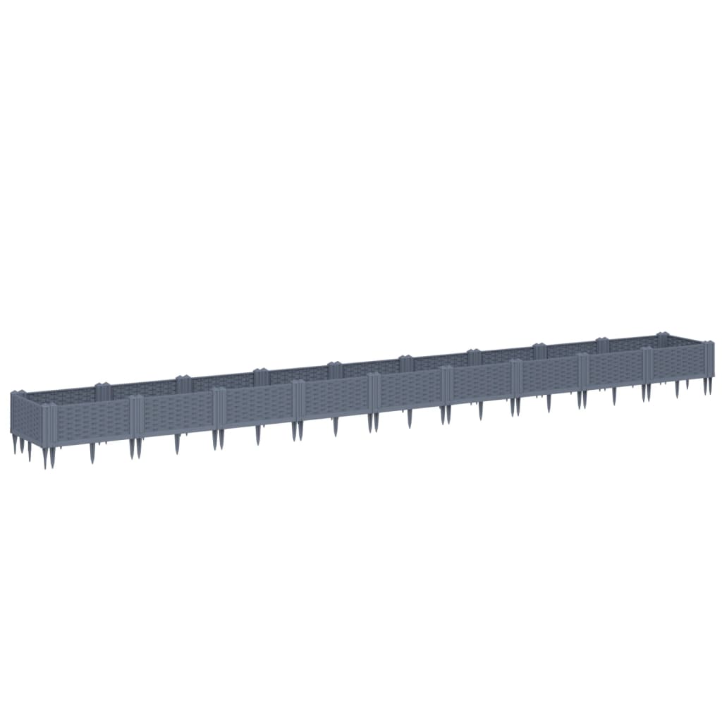 Fioriera Giardino Picchetti Grigio Blu 362,5x42,5x28,5 cm PP