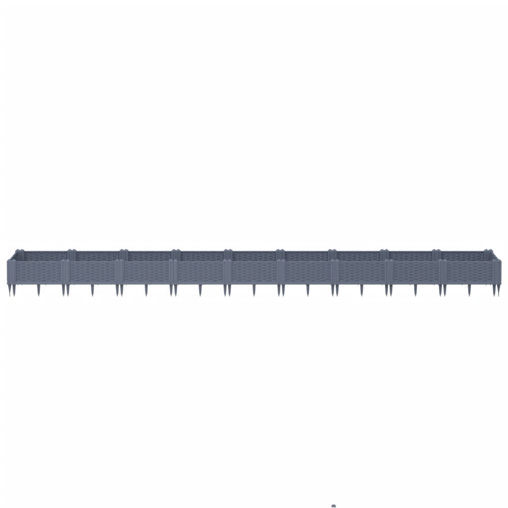 Fioriera Giardino Picchetti Grigio Blu 362,5x42,5x28,5 cm PP