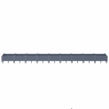 Fioriera Giardino Picchetti Grigio Blu 362,5x42,5x28,5 cm PP
