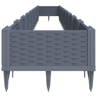 Fioriera Giardino Picchetti Grigio Blu 362,5x42,5x28,5 cm PP