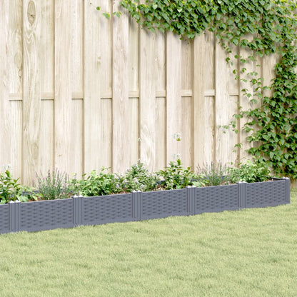 Fioriera Giardino Picchetti Grigio Blu 362,5x42,5x28,5 cm PP