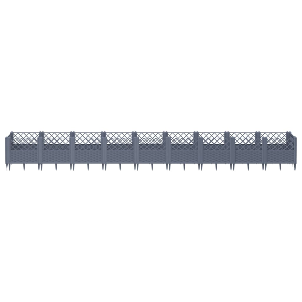 Fioriera Giardino Picchetti Grigio Blu 363,5x43,5x43,5 cm PP