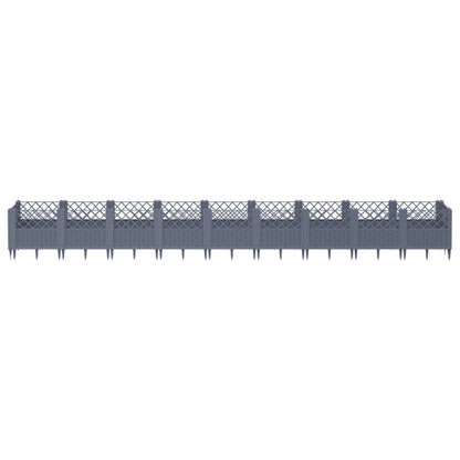 Fioriera Giardino Picchetti Grigio Blu 363,5x43,5x43,5 cm PP