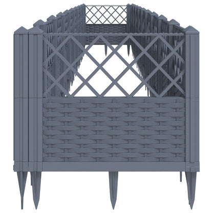 Fioriera Giardino Picchetti Grigio Blu 363,5x43,5x43,5 cm PP