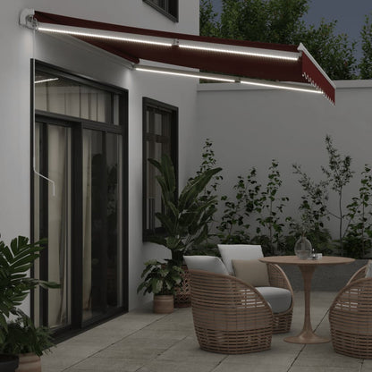 Tenda da Sole Retrattile Manuale con LED BordÃ² 350x250 cm