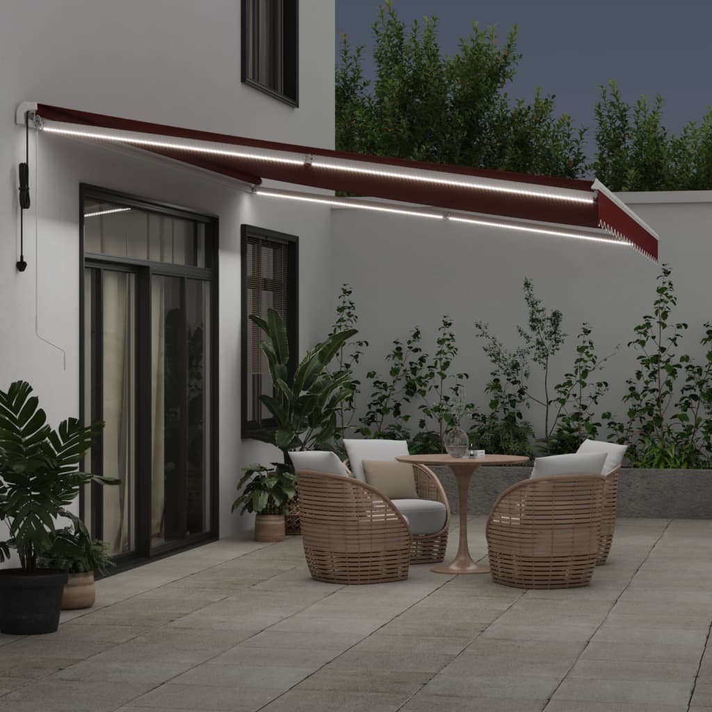 Tenda da Sole Retrattile Automatica con LED BordÃ² 500x350 cm