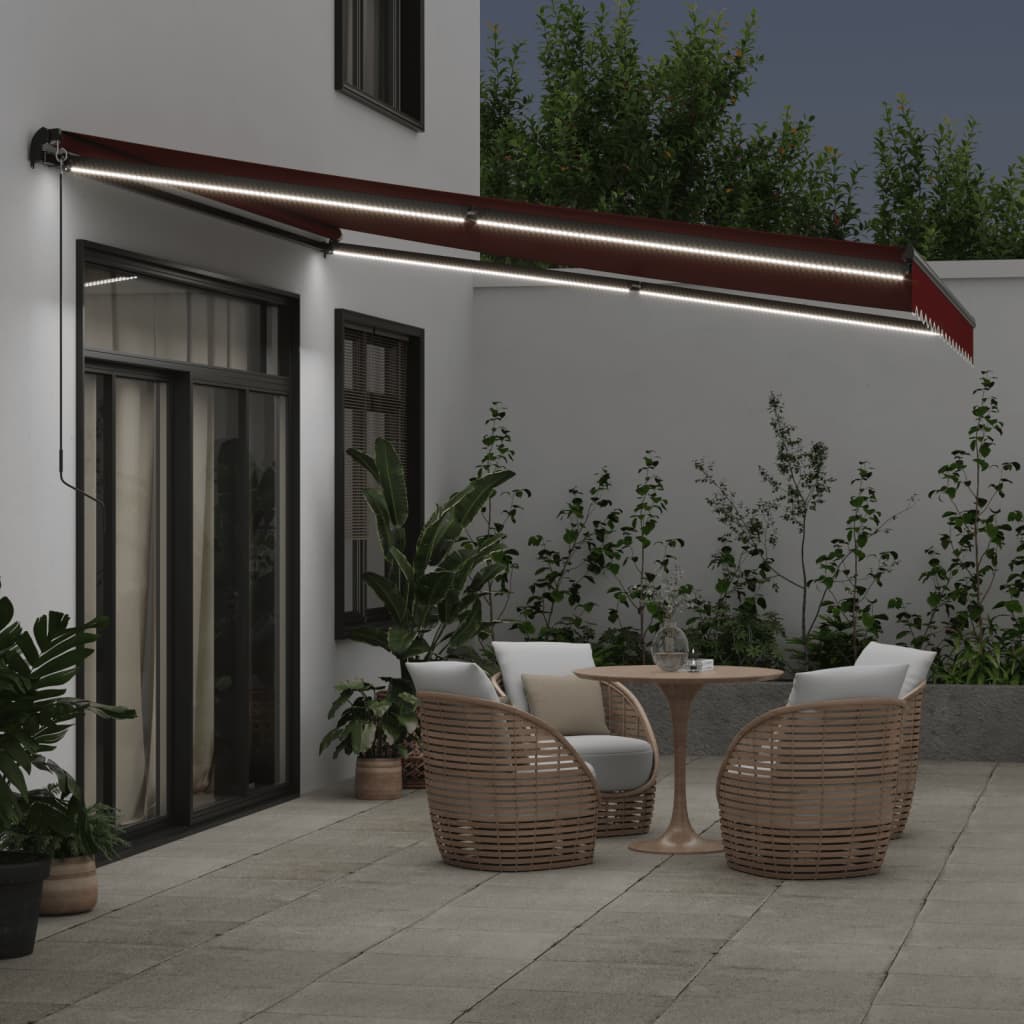 Tenda da Sole Retrattile Manuale con LED BordÃ² 400x350 cm