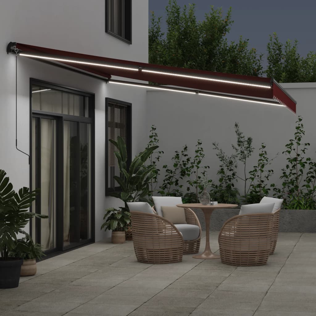 Tenda da Sole Retrattile Manuale con LED BordÃ² 450x350 cm