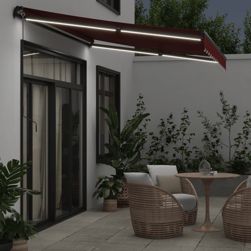 Tenda da Sole Retrattile Manuale con LED BordÃ² 350x250 cm