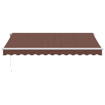 Tenda Retrattile Manuale con LED 350x250 cm Marrone