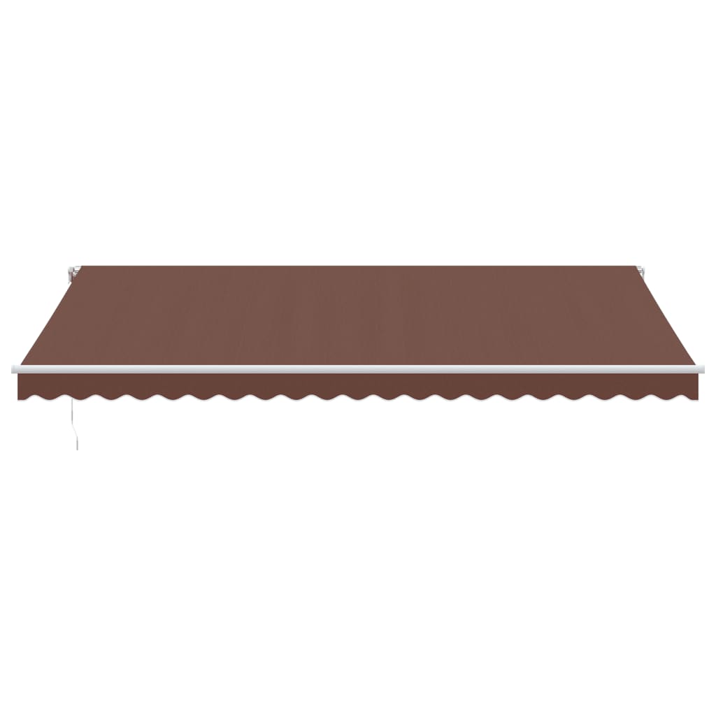 Tenda da Sole Retrattile Automatica con LED Marrone 500x300 cm