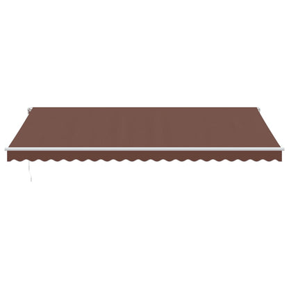 Tenda da Sole Retrattile Automatica con LED Marrone 500x300 cm