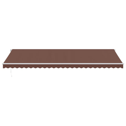 Tenda da Sole Retrattile Manuale con LED Marrone 600x300 cm