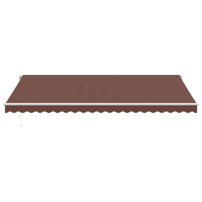 Tenda da Sole Retrattile Manuale con LED Marrone 500x350 cm