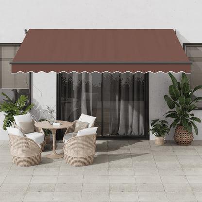 Tenda da Sole Retrattile Automatica con LED Marrone 400x350 cm